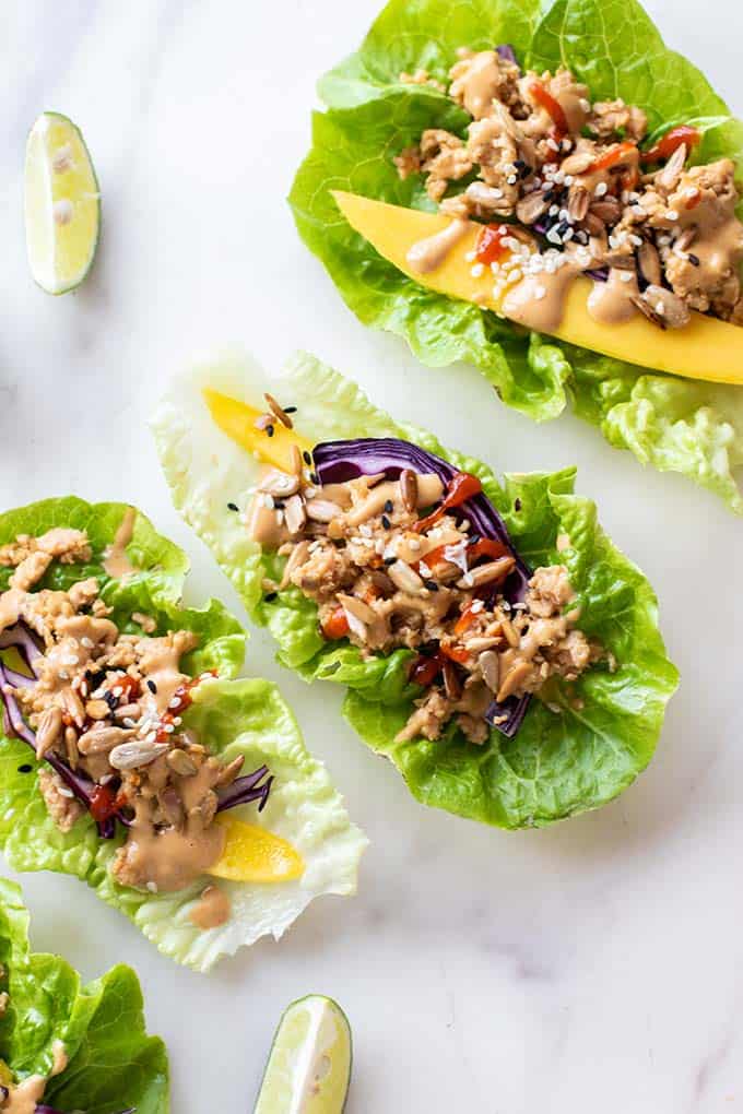 Meal Prep Thai Chicken Lettuce Cups (Whole30 Paleo) • Tastythin