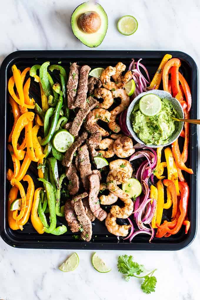 Beef chicken and shrimp fajita recipe