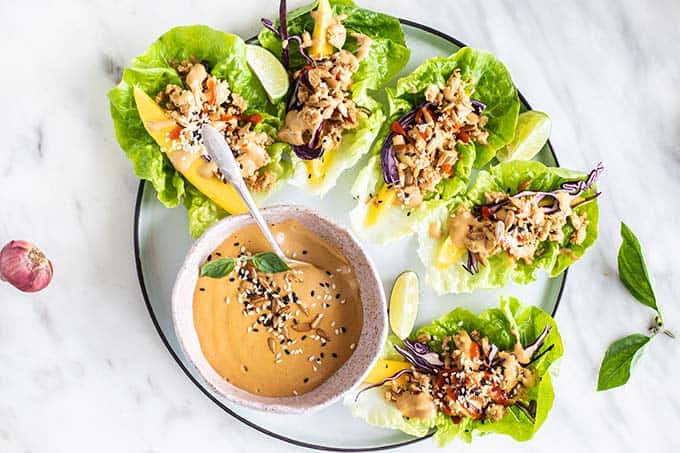 Meal Prep Thai Chicken Lettuce Cups (Whole30 Paleo) • Tastythin