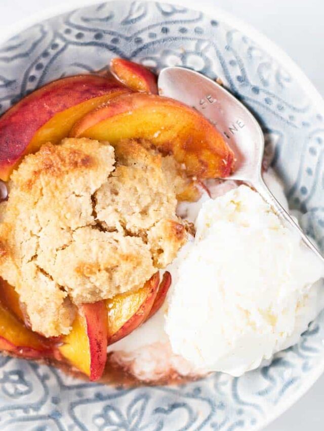 Healthy Peach Cobbler Almond Flour Sunkissed Kitchen