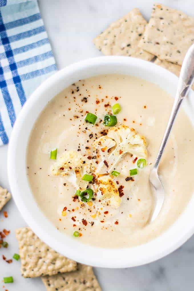 Roasted Cauliflower Soup for Easter Dinner