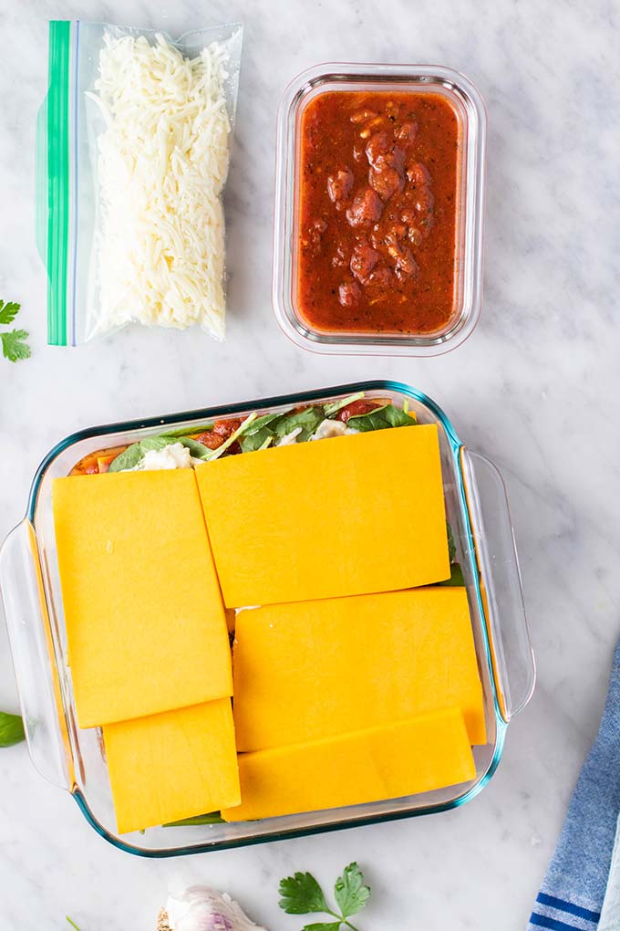 How to freeze a butternut squash lasagna.