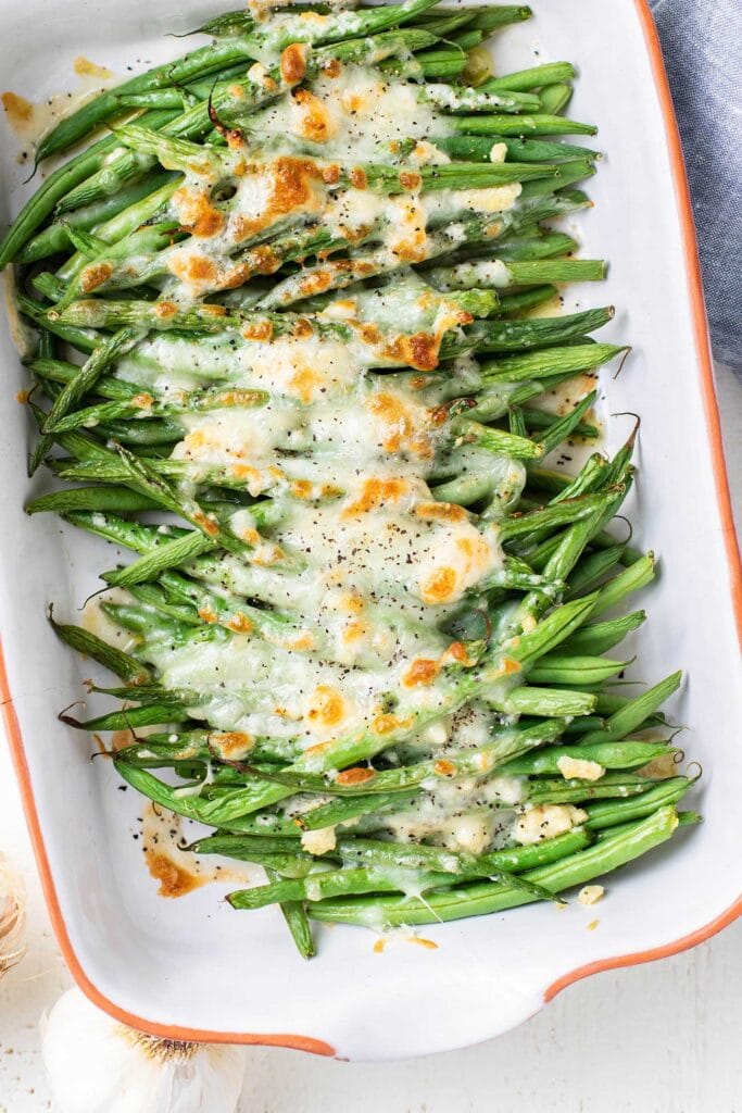 Cheesy Garlic Green Beans - Sunkissed Kitchen