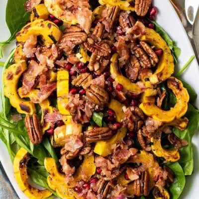 Holiday Spinach Salad with Bacon Dressing