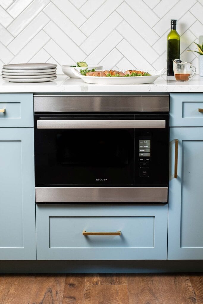 A Sharp SuperSteam+ Built in Wall Oven.