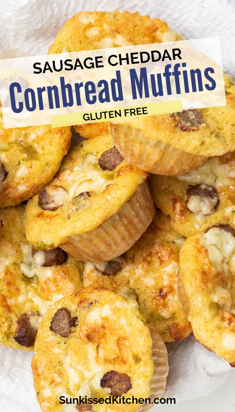 Sausage Cheddar Cornbread Muffins - Gluten Free Cornbread Muffins