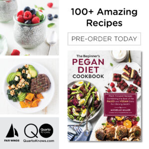 A cover for The Pegan Diet Cookbook by Michelle Miller.
