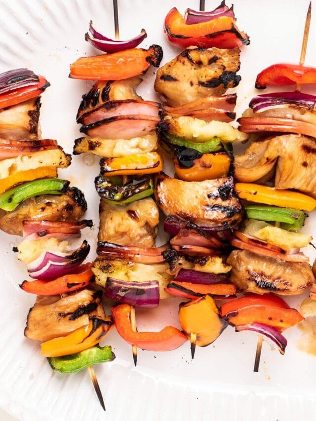 Hawaiian Teriyaki Chicken Skewers - Sunkissed Kitchen