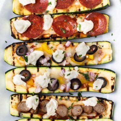 Zucchini Pizza Boats – on Grill!