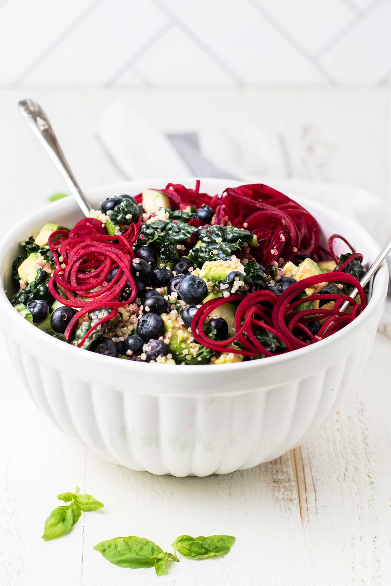 Kale Blueberry Salad With Quinoa Sunkissed Kitchen