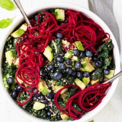 Kale Salad with Blueberries and Quinoa