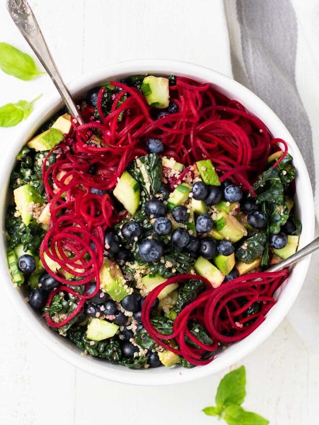 Kale Salad with Blueberries and Quinoa Sunkissed Kitchen