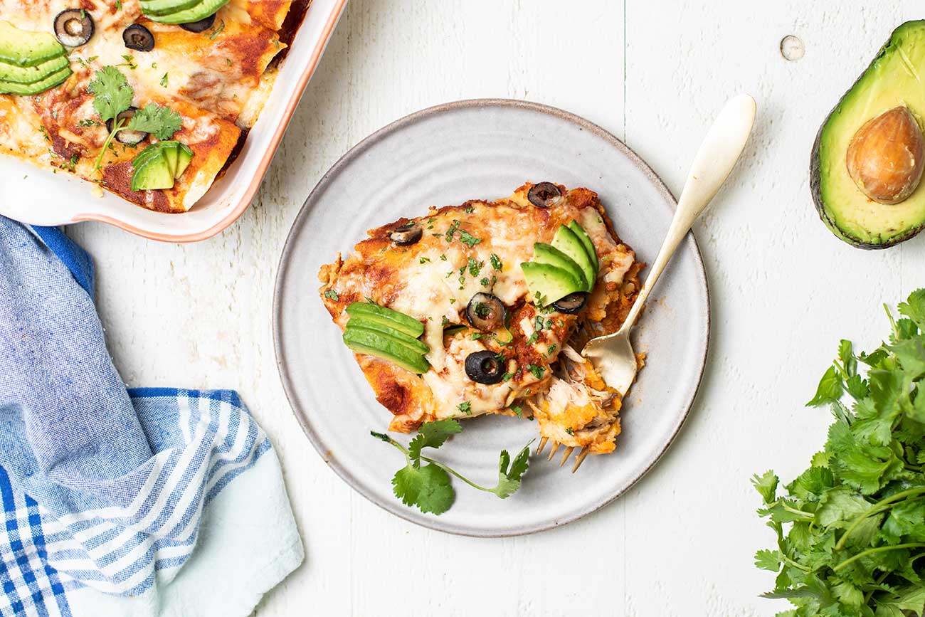 image of Leftover Turkey Enchiladas recipe by Sunkissed Kitchen
