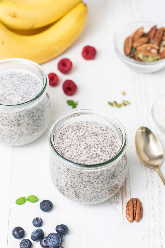 Overnight Chia Seed Breakfast Pudding Jars