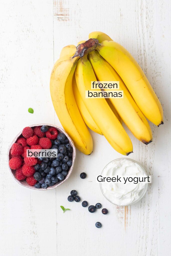 Ingredients for healthy blender ice cream.