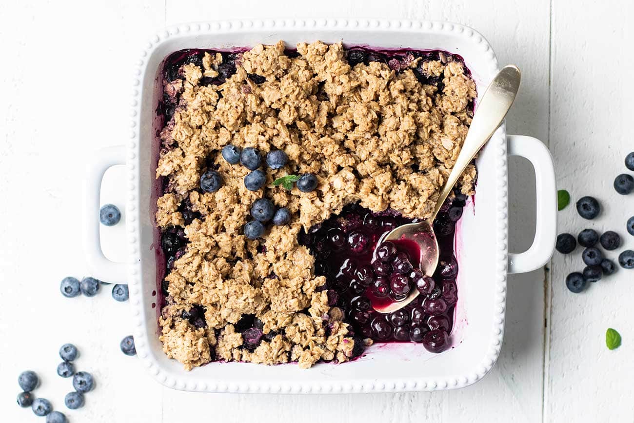 Healthy Blueberry Crisp - Sunkissed Kitchen