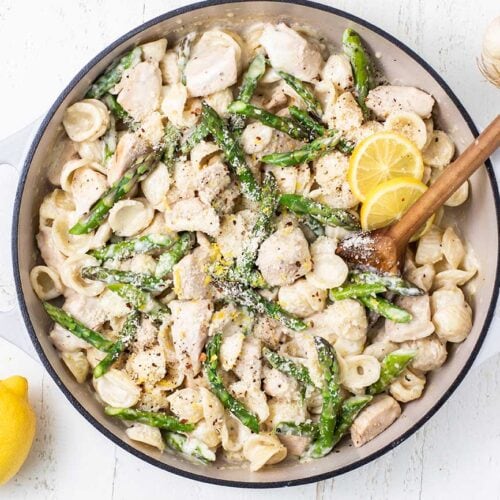 Creamy Lemon Chicken Pasta with Asparagus Sunkissed Kitchen