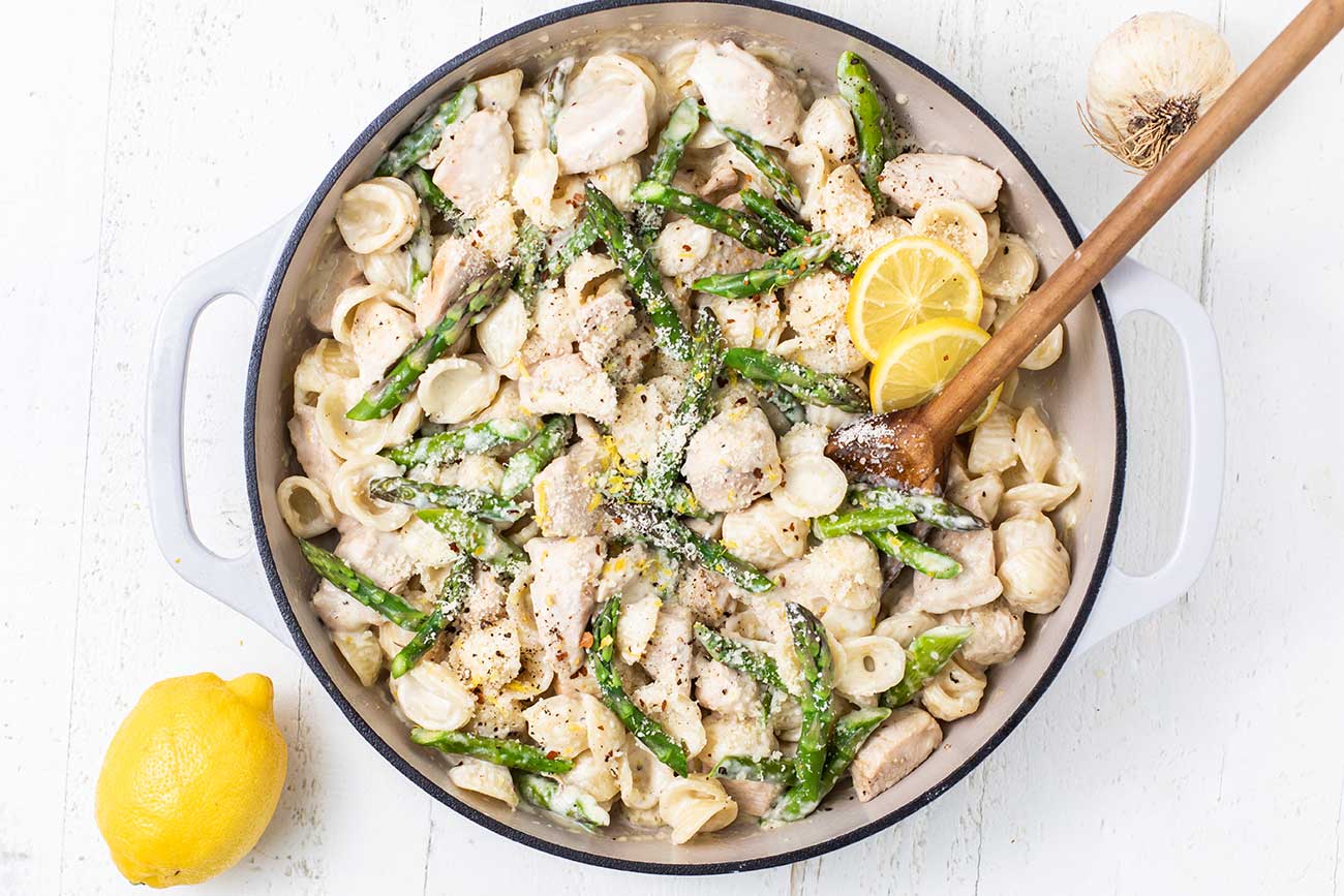 Creamy Lemon Chicken Pasta with Asparagus Sunkissed Kitchen
