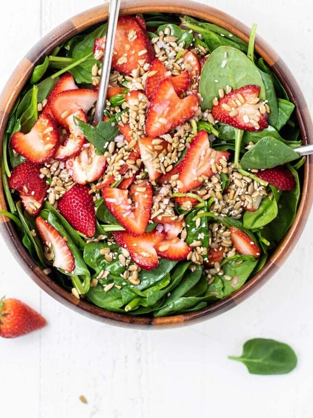 Simple Strawberry Spinach Salad Sunkissed Kitchen