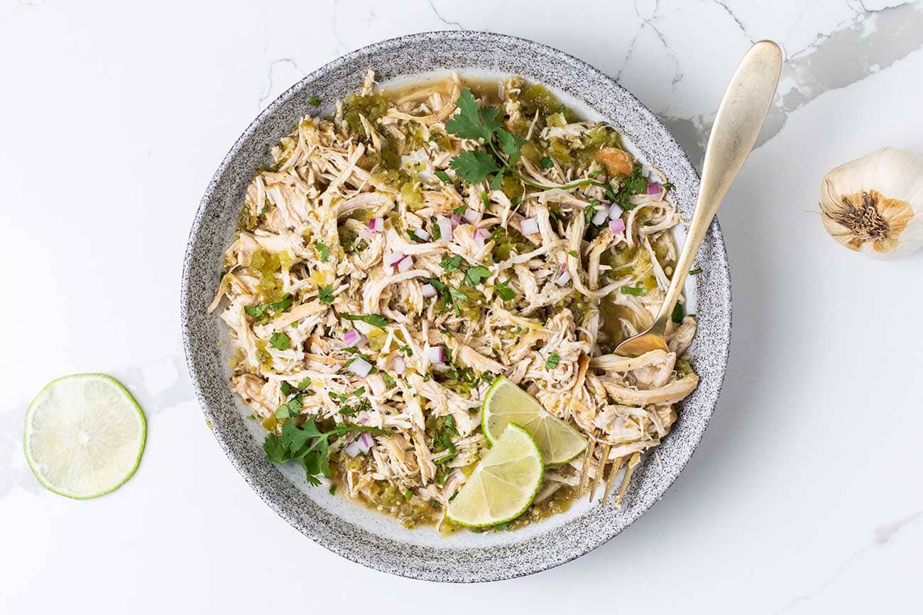 Slow Cooker Salsa Verde Chicken Sunkissed Kitchen