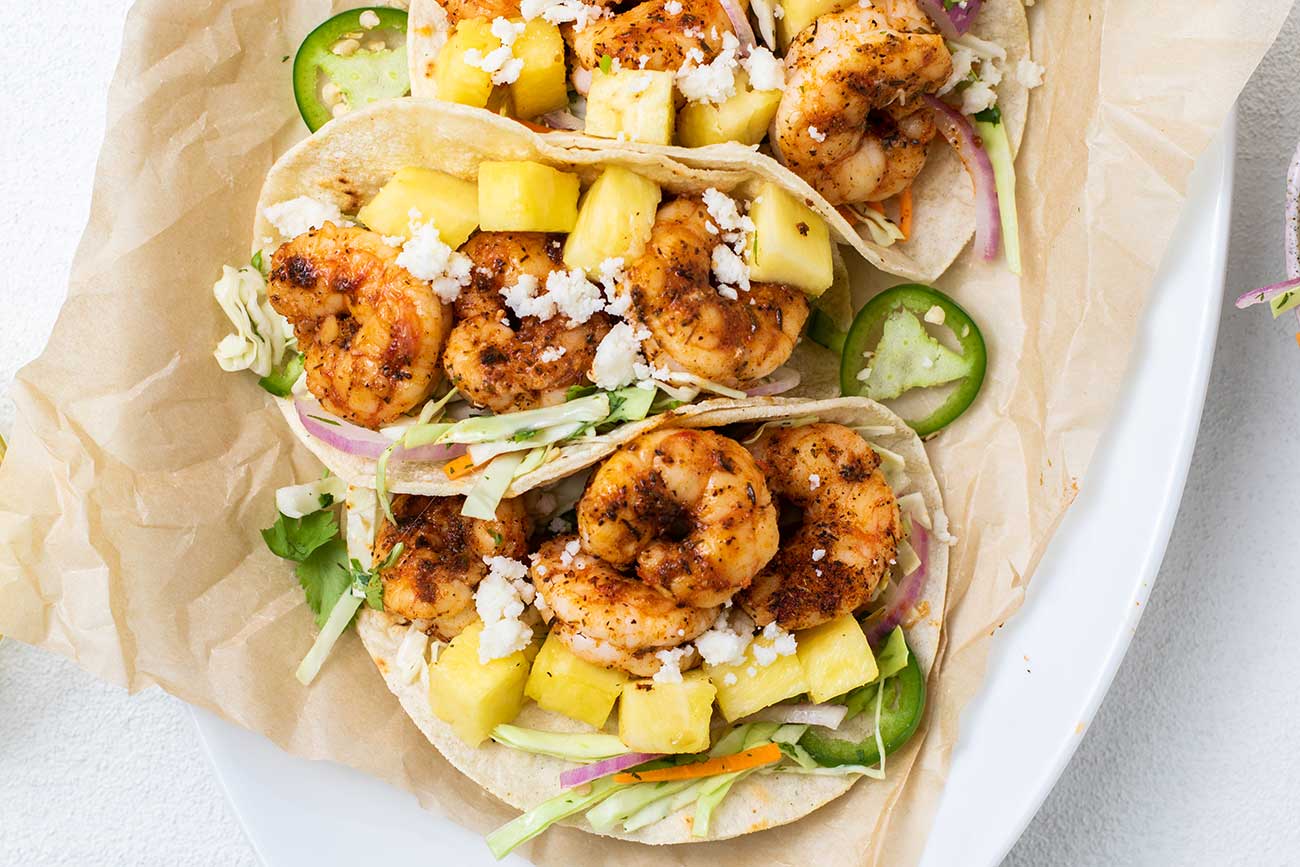Spicy Shrimp Tacos with Slaw - Sunkissed Kitchen