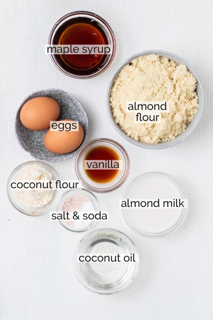 The ingredients for vanilla gluten free donuts.