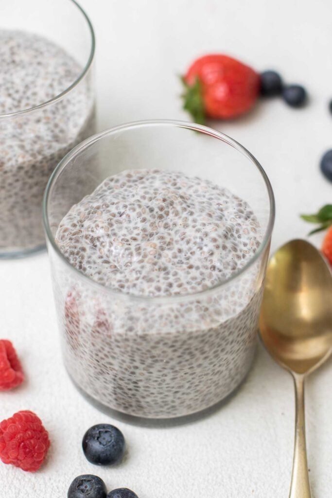 A cup of plain chia seed pudding.