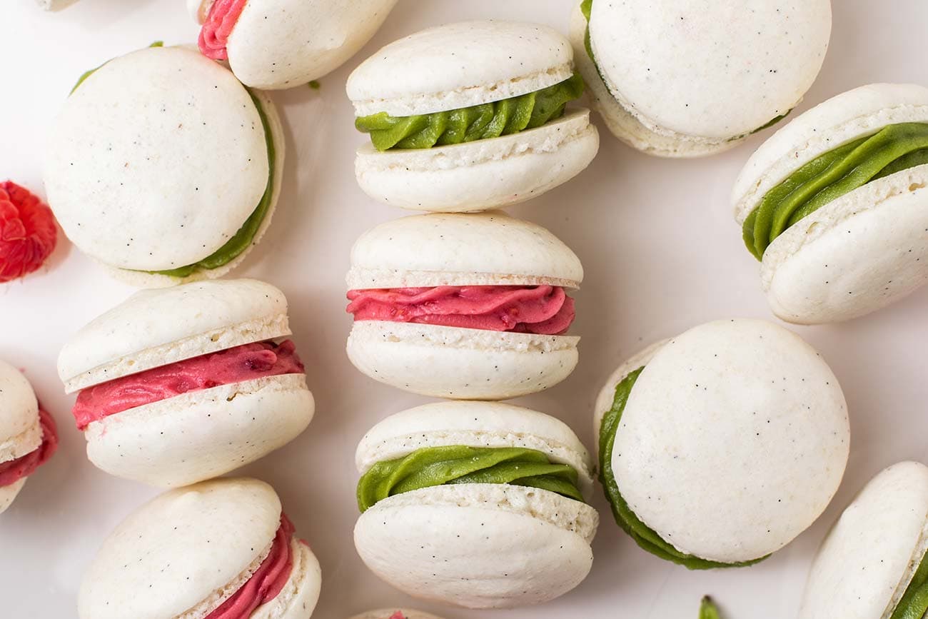 Vanilla Bean French Macarons Raspberry Mint Fillings Sunkissed Vanilla Bean French Macarons Raspberry Mint Fillings Sunkissed