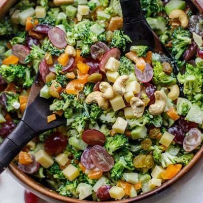 Loaded Healthy Broccoli Salad (with no Mayo!)