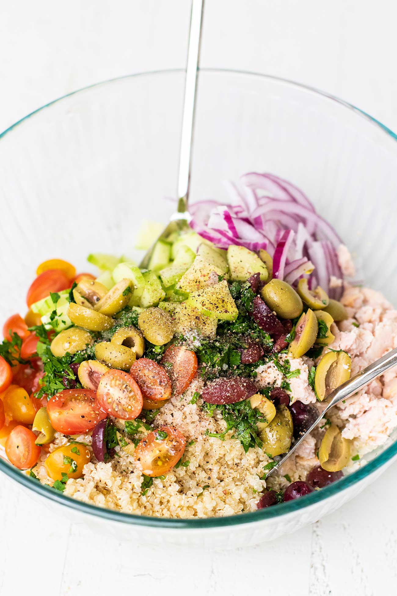 Mediterranean Tuna Quinoa Salad Sunkissed Kitchen