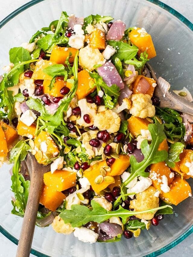 Roasted Butternut Squash And Feta Salad Sunkissed Kitchen 8643