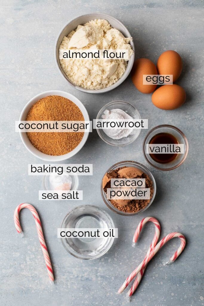 The ingredients needed to make a fudgy brownie.