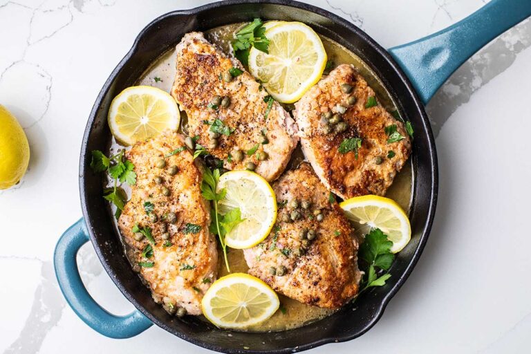 Pork Piccata (Pork Chops with Lemon Butter Caper Sauce) - Sunkissed Kitchen