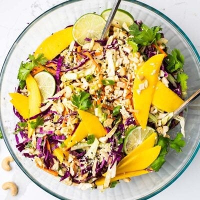 Cabbage and Carrot Salad with Asian Sesame Dressing