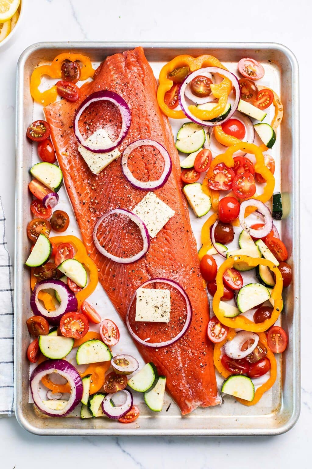 One Pan Baked Mediterranean Salmon - Sunkissed Kitchen