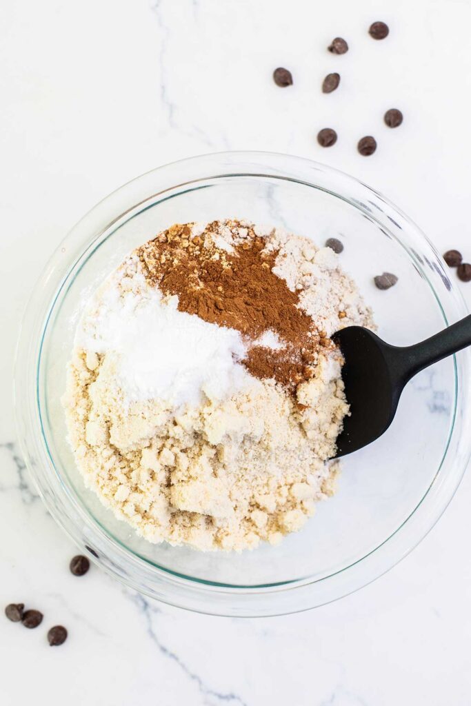 The dry ingredients mixed together in a bowl.