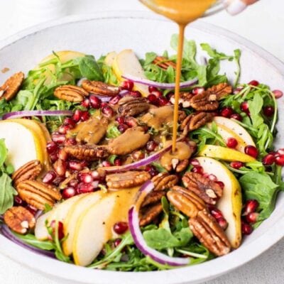 Pear and Rocket Salad with Creamy Balsamic Dressing Salad