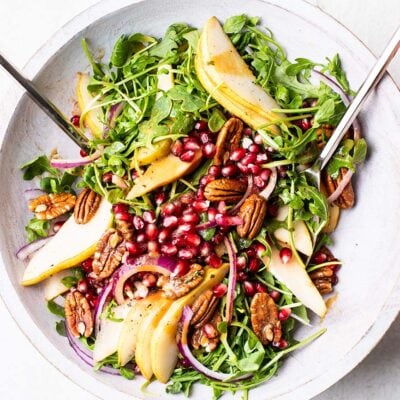 Pear and Rocket Salad with Creamy Balsamic Dressing Salad