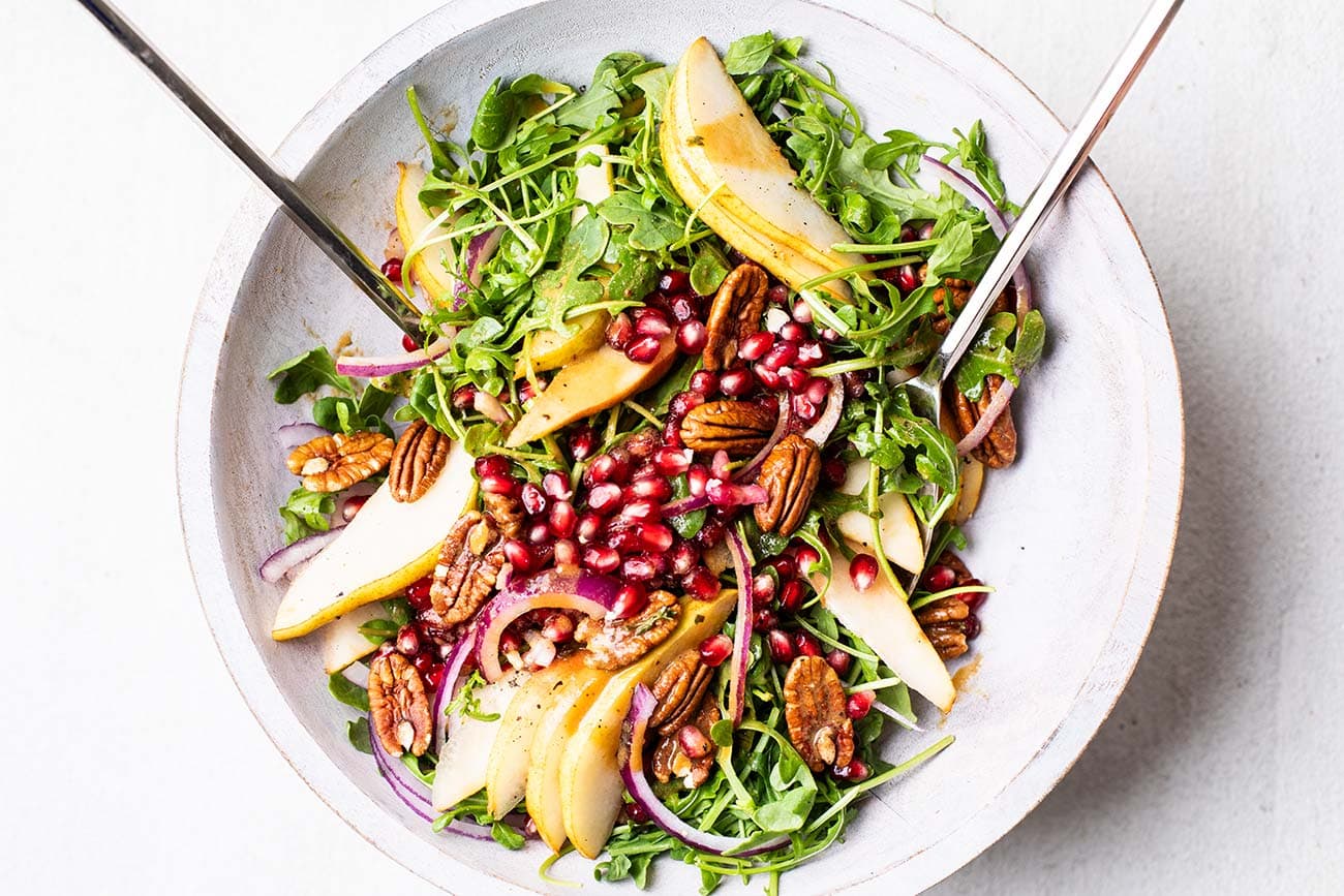 Pear and Rocket Salad with Creamy Balsamic Dressing Salad - Sunkissed ...