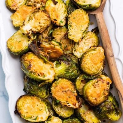 Crispy Parmesan Crusted Brussels Sprouts