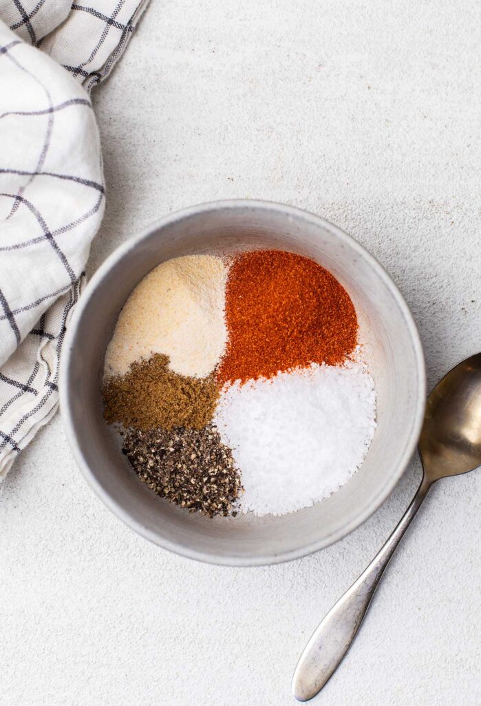 The spices mixed together in a small bowl.