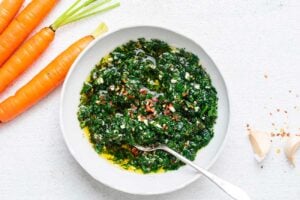 Add the rest of the chimichurri ingredients to the bowl, and stir to combine