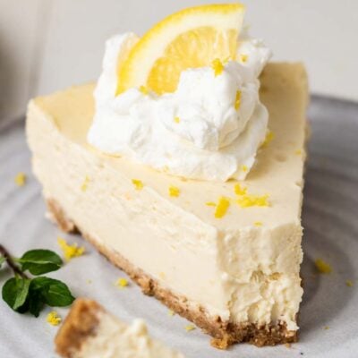 Healthy Greek Yogurt Lemon Cheesecake