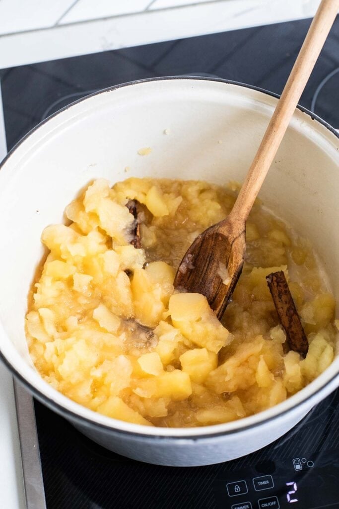 The texture of the applesauce when it's done.
