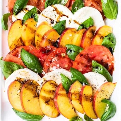 Summer Peach Caprese with Tomatoes and Balsamic