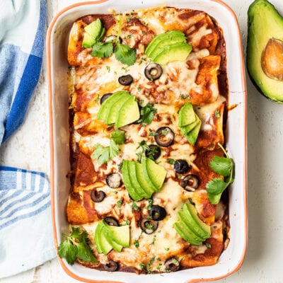 Butternut, Spinach, and Black Bean Enchiladas (Vegetarian, Gluten Free)