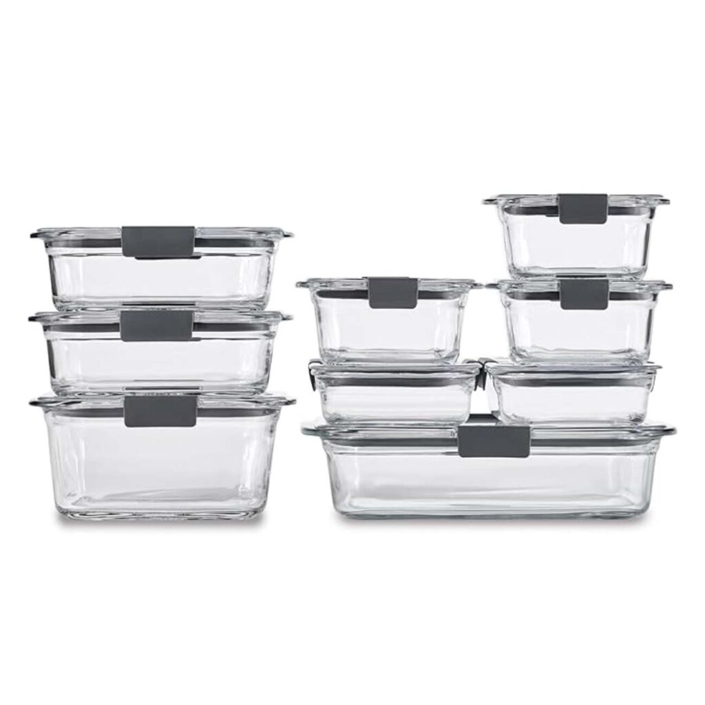 Glass storage container set.